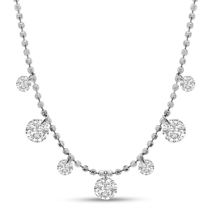 2/3 Carat Diamond Raindrops Necklace in 14K White Gold (2 g), 16-18 Inches, G/H Color by SuperJeweler