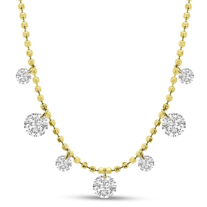 2/3 Carat Diamond Raindrops Necklace in 14K Yellow Gold (2 g), 16-18 Inches (G-H Color, SI1) by SuperJeweler