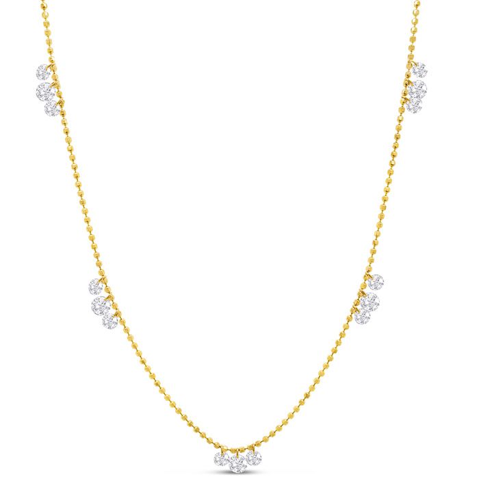 0.90 Carat Diamond Raindrops Necklace in 14K Yellow Gold (2.1 g), 16-18 Inches (G-H Color, SI1) by SuperJeweler