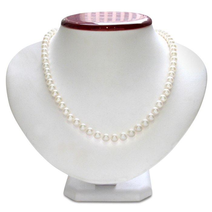 18 Inch 6mm A Hand Knotted Pearl Necklace, Sterling Silver Clasp by SuperJeweler