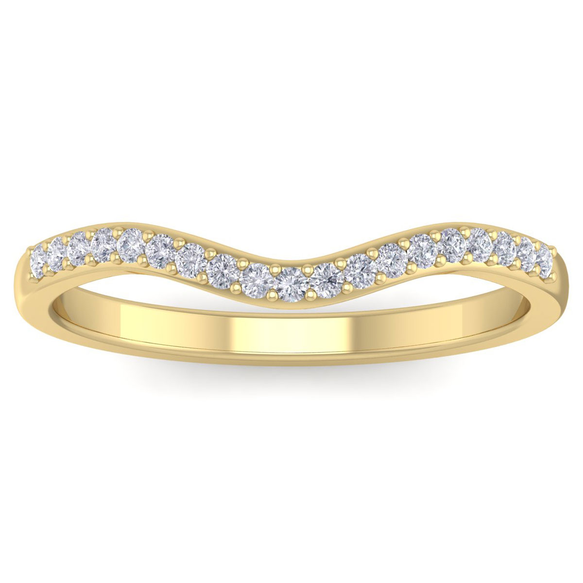 1/4 Carat Moissanite Matching Wedding Band Ring in 14K Yellow Gold (2.0 g), E/F Color, Size 10 by SuperJeweler