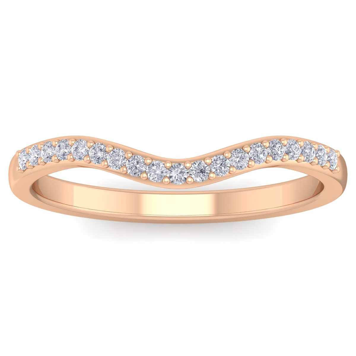 1/4 Carat Moissanite Matching Wedding Band Ring in 14K Rose Gold (2.0 g), E/F Color, Size 10 by SuperJeweler