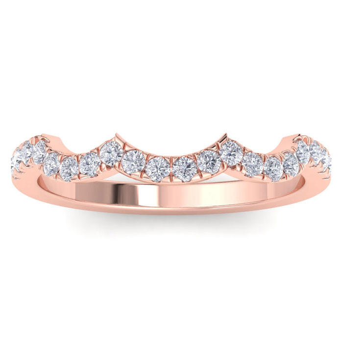 1/3 Carat Diamond Wedding Band Ring in 14K Rose Gold (2 g), , Size 4 by SuperJeweler