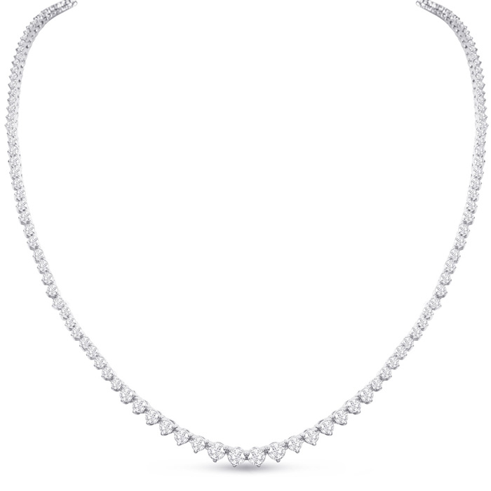 Graduated 7 Carat Diamond Tennis Necklace in 14K White Gold (22.5 g), 24 Inches (, I2) by SuperJeweler