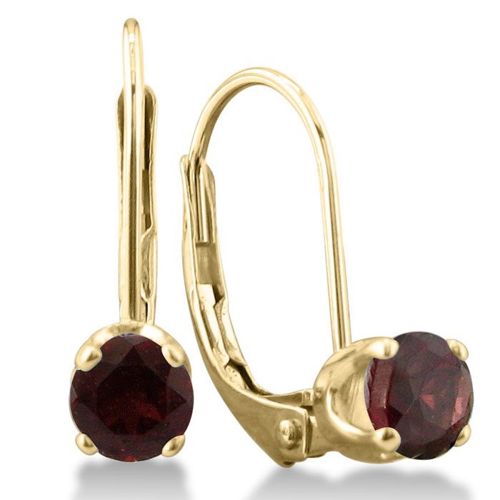 Leverback garnet sale earrings