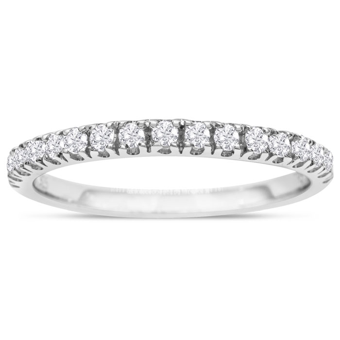 14K White Gold (1.5 g) 1/3 Carat Diamond Almost Eternity Ring (G-H Color, SI3), Size 4.5 by SuperJeweler