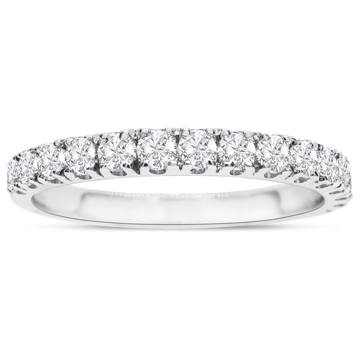 14K White Gold (2.1 g) 1/2 Carat Diamond Almost Eternity Ring (G-H Color, SI3), Size 7 by SuperJeweler