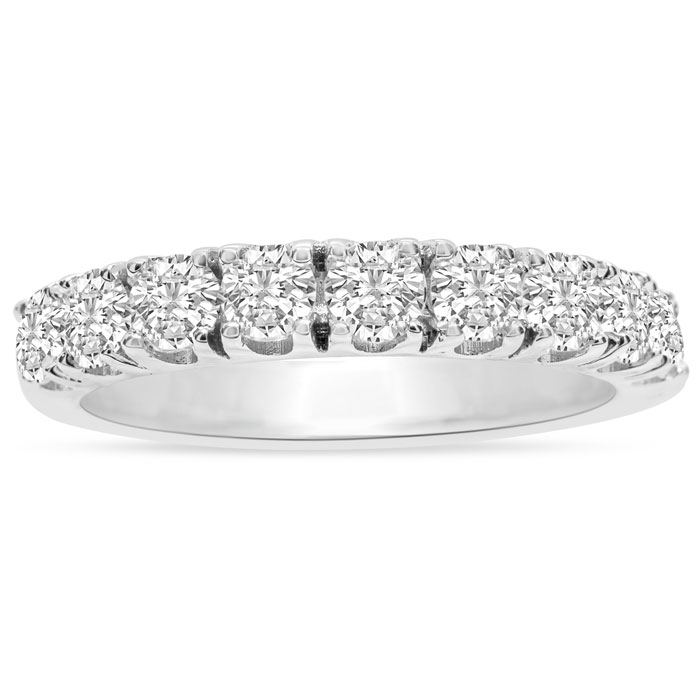 14K White Gold (3.8 g) 1 Carat Diamond Almost Eternity Ring (G-H Color, SI3), Size 6.5 by SuperJeweler