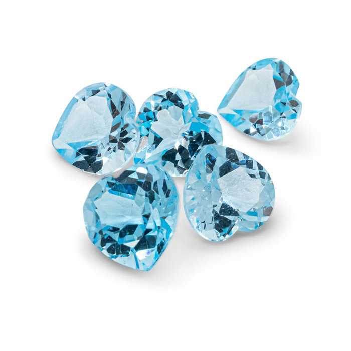 Previously Owned AA Quality Heart Shape Blue Topaz Set by SuperJeweler