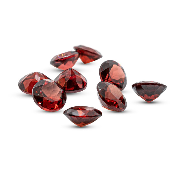 Previously Owned AAA Quality Round Garnet Gemstone Set by SuperJeweler