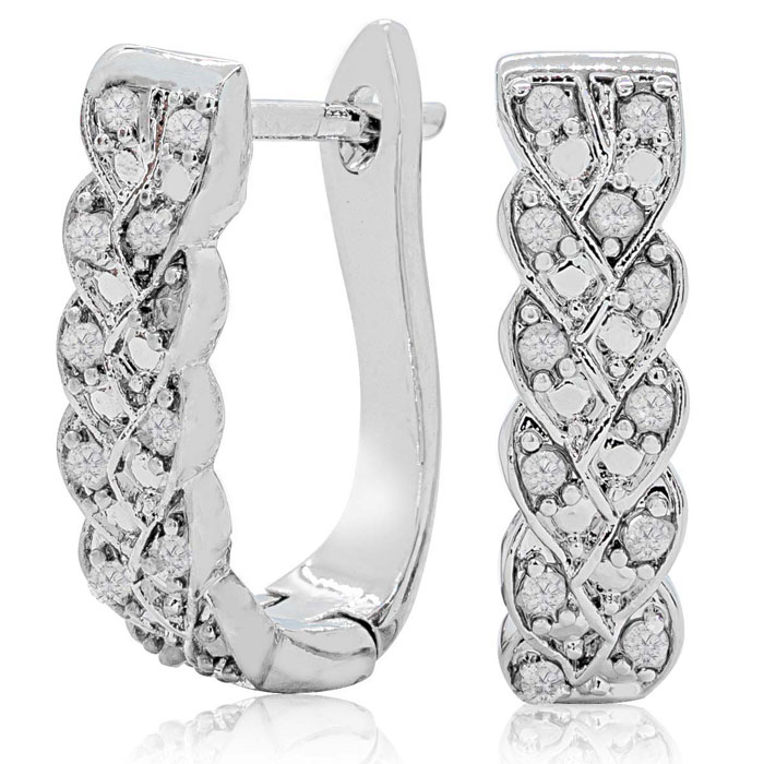 1/4 Carat Diamond Infinity Hoop Earrings, 1/2 Inch (J-K, I2-I3) By SuperJeweler