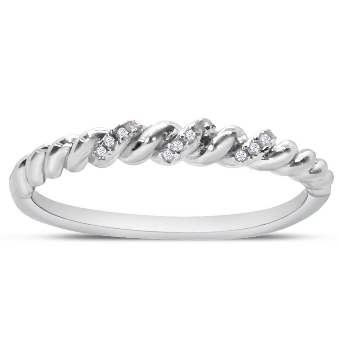 13 Diamond Wedding Band In Sterling Silver (J-K, I1-I2), Size 3 By SuperJeweler