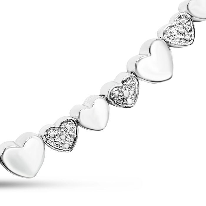 Diamond Heart Tennis Necklace