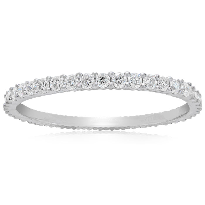 14K White Gold (1.6 g) 3/8 Carat Diamond Eternity Ring (G-H Color, SI3), Size 7 by SuperJeweler