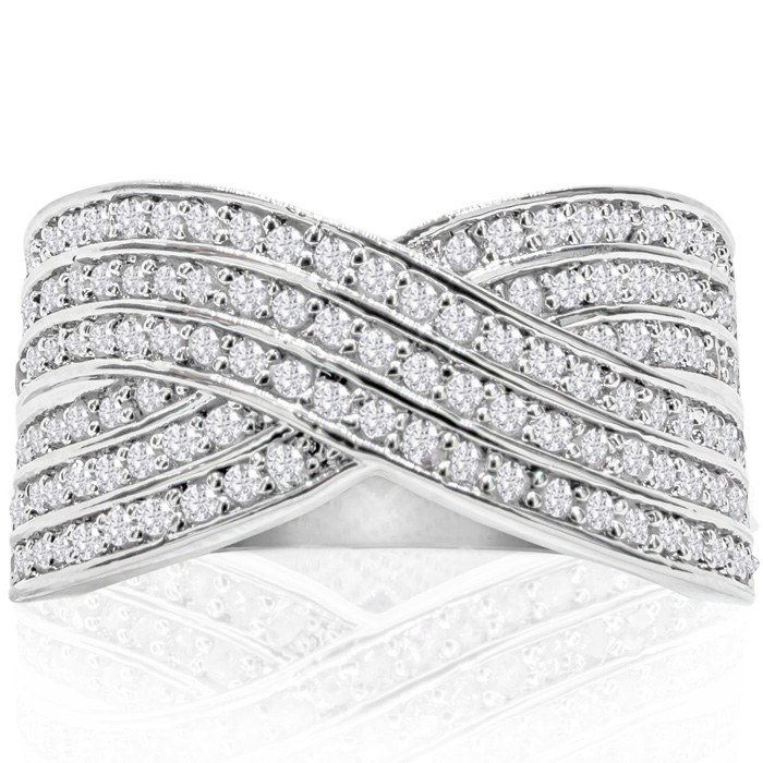 1 Carat Rose Cut Diamond Swirl Cocktail Ring, , Size 5 by SuperJeweler