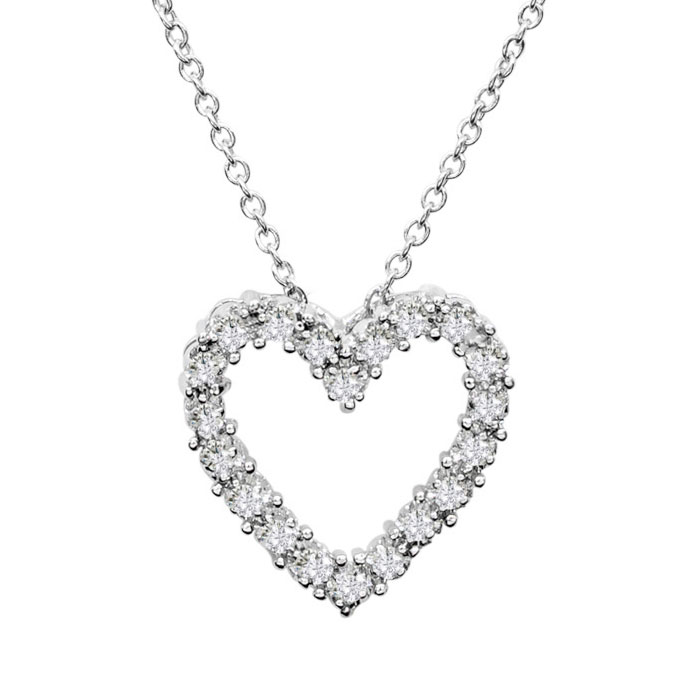 1/4 Carat Diamond Heart Necklace w/ Free Chain, 18 Inches,  by SuperJeweler