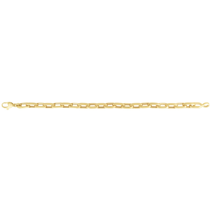 14K Yellow Gold (9.2 g) Men's Paperclip Chain Bracelet, 8.5 Inches by SuperJeweler