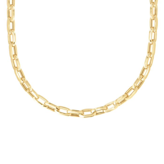 14K Yellow Gold (24.3 g) Men's Paperclip Chain Necklace, 24 Inches by SuperJeweler