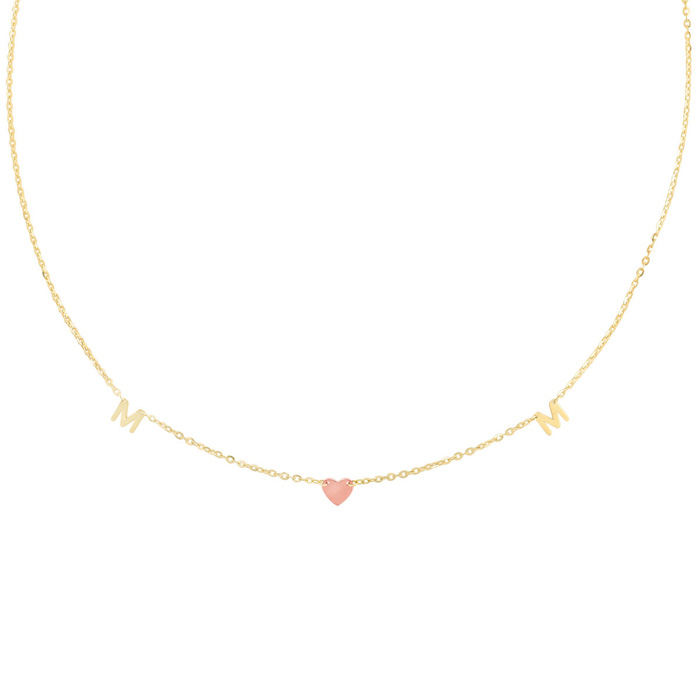14K Yellow & Rose Gold (2 g) Mom Necklace, 18 Inches by SuperJeweler