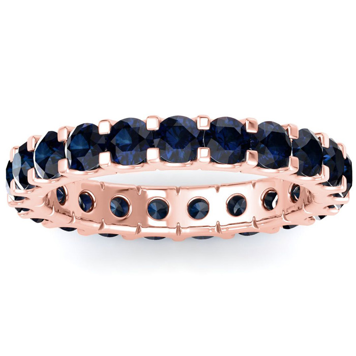 14K Rose Gold (2.80 g) 2 Carat Round Sapphire Eternity Band, Size 4 by SuperJeweler