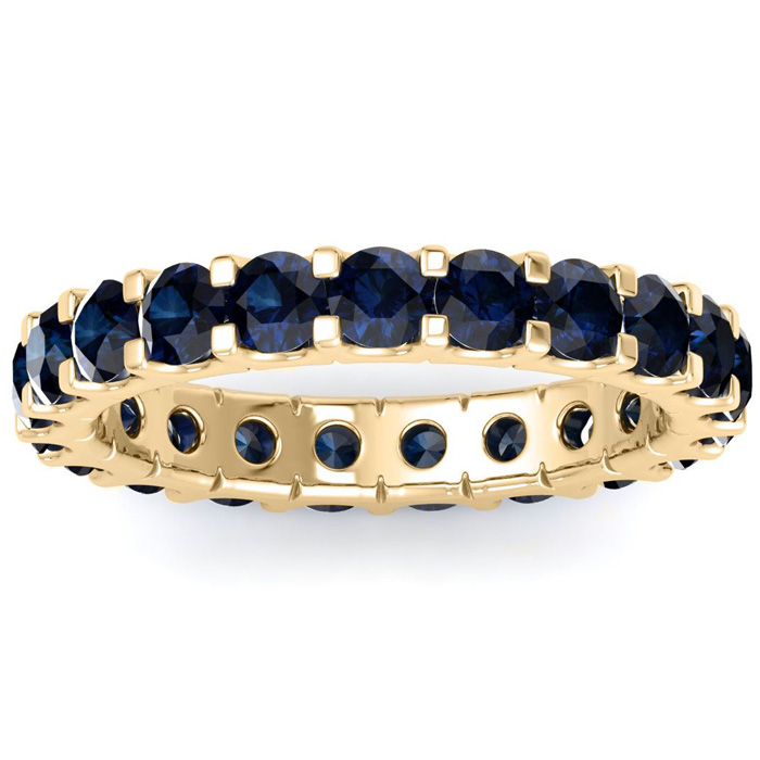 14K Yellow Gold (2.80 g) 2 Carat Round Sapphire Eternity Band, Size 4 by SuperJeweler