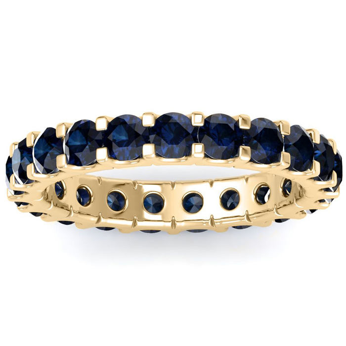 14K Yellow Gold (3.40 g) 2 Carat Round Sapphire Eternity Band, Size 9.5 by SuperJeweler