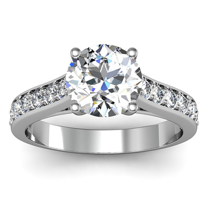 2 Carat Classic Engagement Ring w/ 1.5 Carat Center Diamond in 14K White Gold (4 g) (  I1-I2 Clarity Enhanced)  Size 4 by SuperJeweler