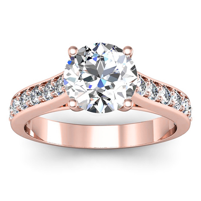 2 Carat Classic Engagement Ring w/ 1.5 Carat Center Diamond in 14K Rose Gold (4 g) (  I1-I2 Clarity Enhanced)  Size 7.5 by SuperJeweler