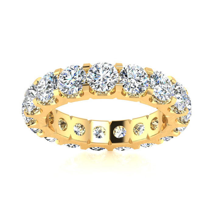 14K Yellow Gold (5 g) 4 Carat Round Diamond Eternity Ring (  SI1) by SuperJeweler