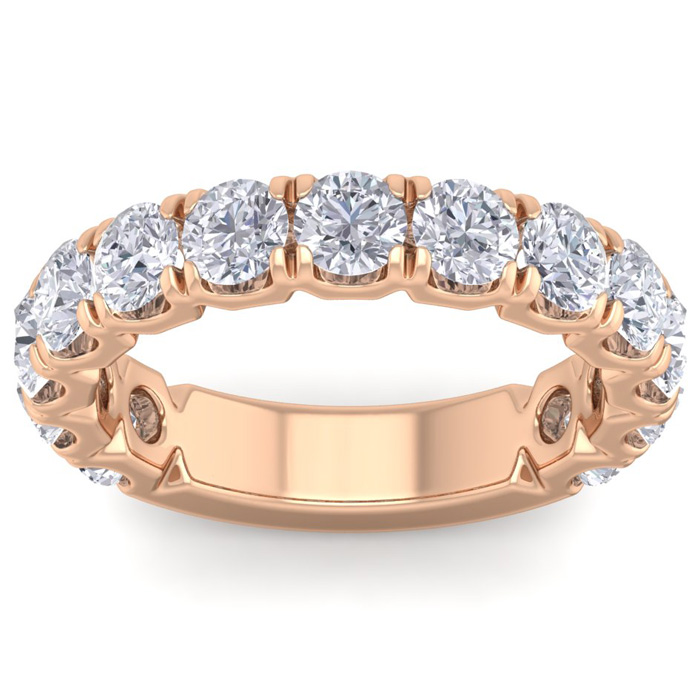 2.5 Carat Lab Grown Diamond Wedding Band In 14K Rose Gold (5 G), G-H Color, Size 4 By SuperJeweler
