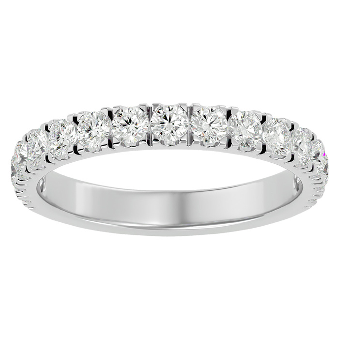1 Carat Lab Grown Diamond Wedding Band In 14K White Gold (3 G), G-H Color, Size 4 By SuperJeweler
