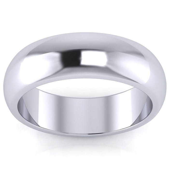 Thumb Rings , 14K White Gold (4.6 G) 6MM Ladies & Men's Thumb Ring W/ Free Engraving, Size 10 By SuperJeweler