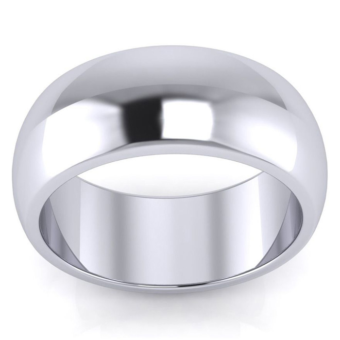 Thumb Rings , 14K White Gold (6.2 G) 8MM Ladies & Men's Thumb Ring W/ Free Engraving, Size 10 By SuperJeweler