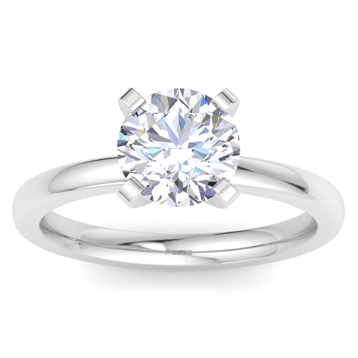 2 Carat Lab Grown Diamond Solitaire Engagement Ring in 14K White Gold (2 g), G-H by SuperJeweler