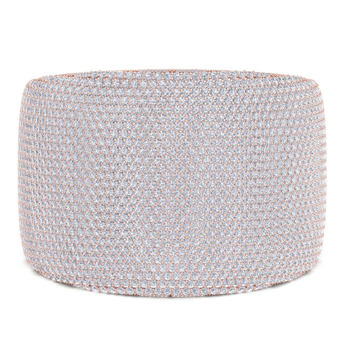 52 Carat Lab Grown Diamond Bangle Bracelet in 14K Rose Gold (84 g