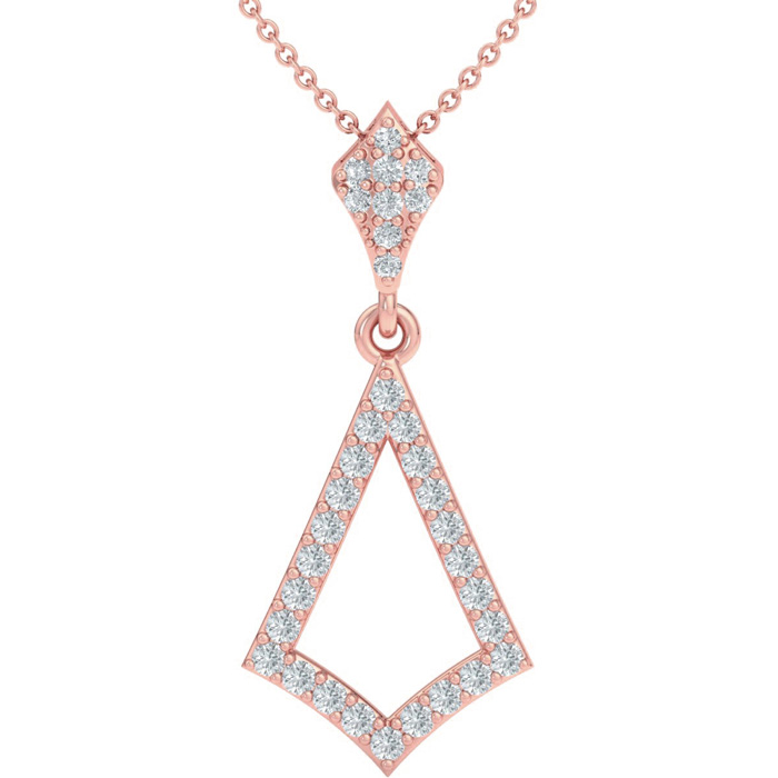 1/3 Carat Diamond Chandelier Necklace In 14K Rose Gold (1 Gram), 18 Inches (H-I, SI2-I1) By SuperJeweler