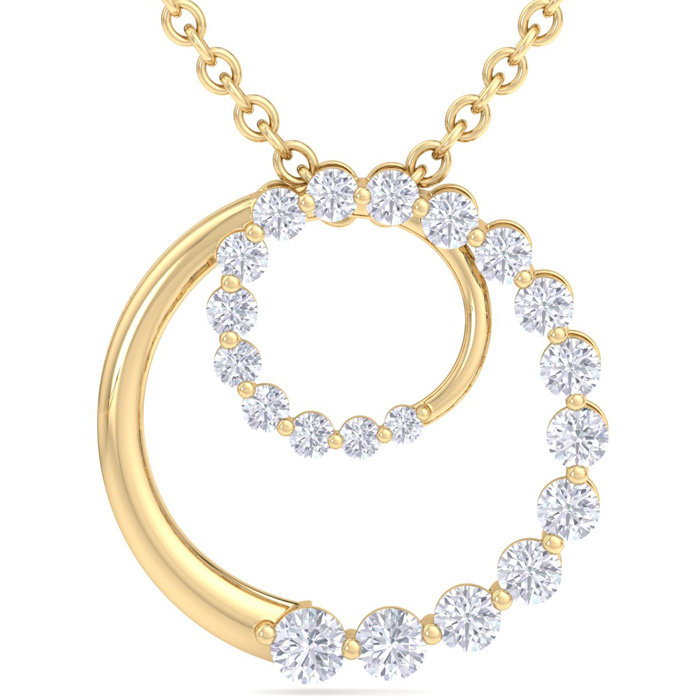 2 Carat Diamond Circle Necklace In 14K Yellow Gold (4.5 G), 18 Inches (H-I, SI2-I1) By SuperJeweler