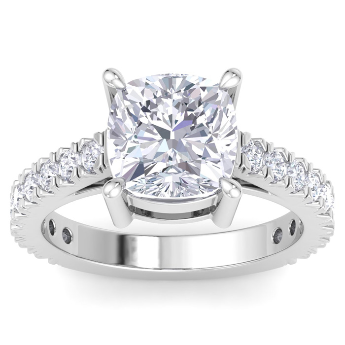 5 Carat Cushion Cut Lab Grown Diamond Classic Engagement Ring in 