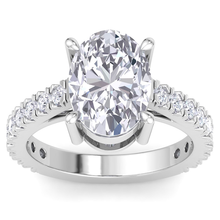 5 Carat Oval Lab Grown Diamond Engagement Ring at Diamond