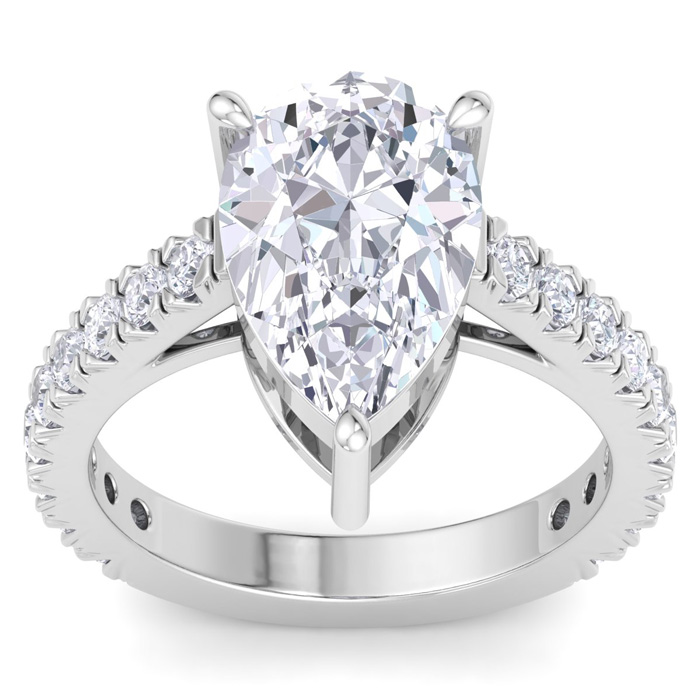 5 Carat Pear Shape Lab Grown Diamond Classic Engagement Ring in 1