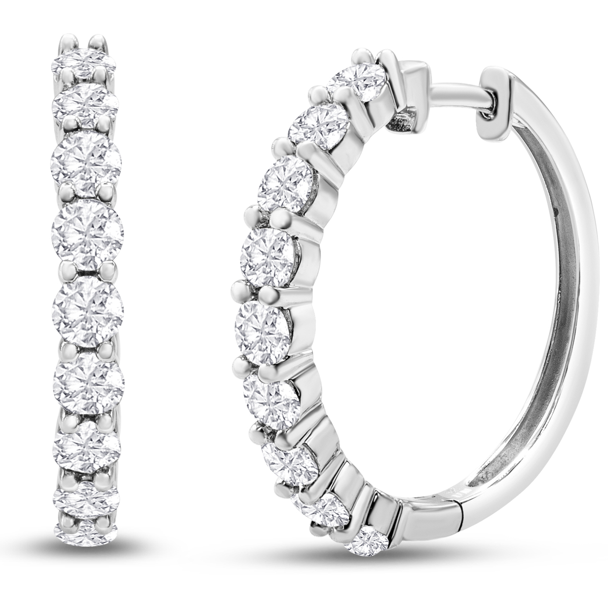 Lab created clearance diamond hoop earrings