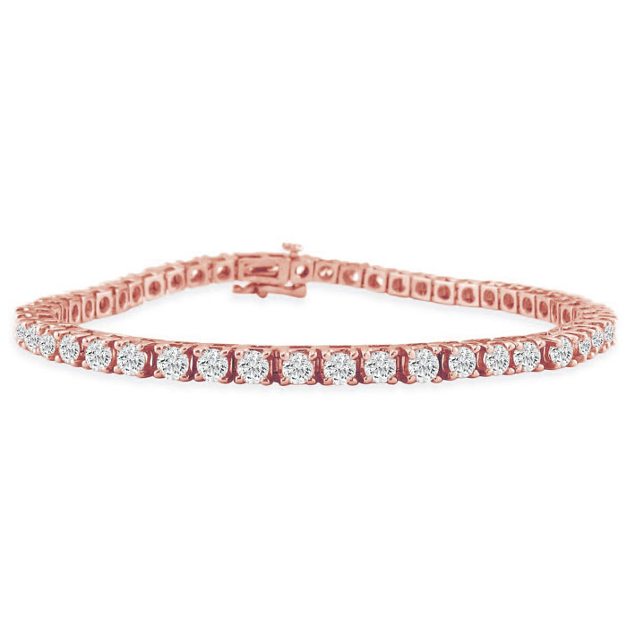 4 1/2 Carat Lab Grown Diamond Tennis Bracelet in 14K Rose Gold (6.9 g)  6 Inches (1 Color  VS2) by SuperJeweler