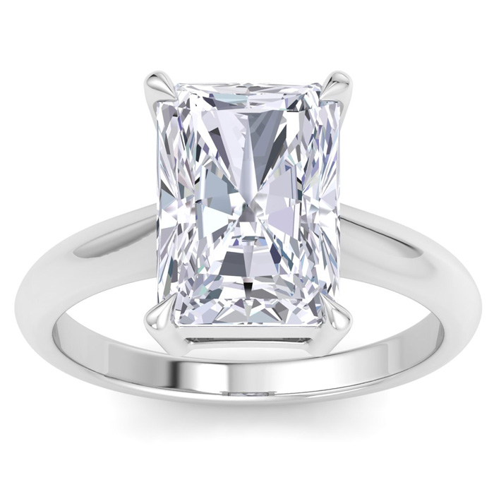 5.01 Carat Radiant Cut Cornered Rectangular Modified Brilliant Lab Grown Diamond Solitaire Engagement Ring in 14K White Gold (5 g) (F  VS1)  Size 5 by SuperJeweler