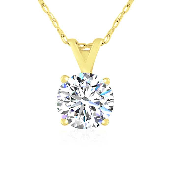 1.5 Carat Diamond Necklace in 14K Yellow Gold (1.5 g) (G-H Color Color, VS2 Clarity), 18 Inch Chain by SuperJeweler