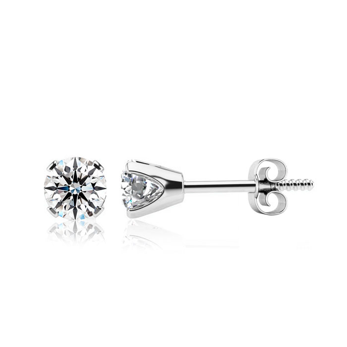 1.25 Carat Lab Grown Diamond Stud Earrings in 14K White Gold (1.4 g) ( Color, Si1-si2 Clarity) by SuperJeweler