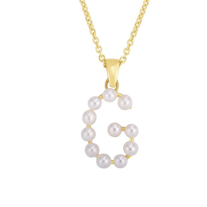Letter1 ColorPearl Initial Necklace in 14K Yellow Gold w/ Free 18 Inch Cable Chain – SuperJeweler