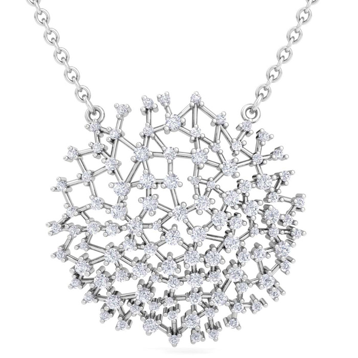 2.5 Carat Diamond Medallion Necklace in 14K White Gold (14 g)  18