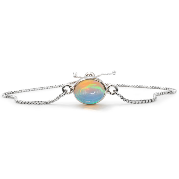 2 Carat Ethiopian Opal Bolo Bracelet in Sterling Silver – SuperJeweler