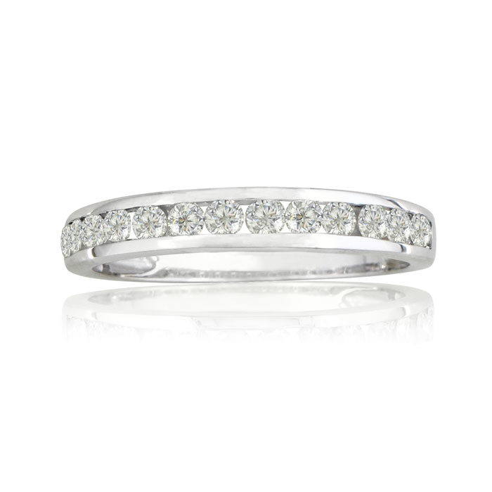 1/4 Carat Diamond Wedding Band in White Gold (1.4 g) (, I2) by SuperJeweler