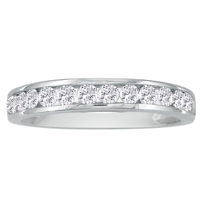 14K Solid White Gold Womens Two Row Diamond Wedding Ring Band 1.35 Ctw –  Avianne Jewelers